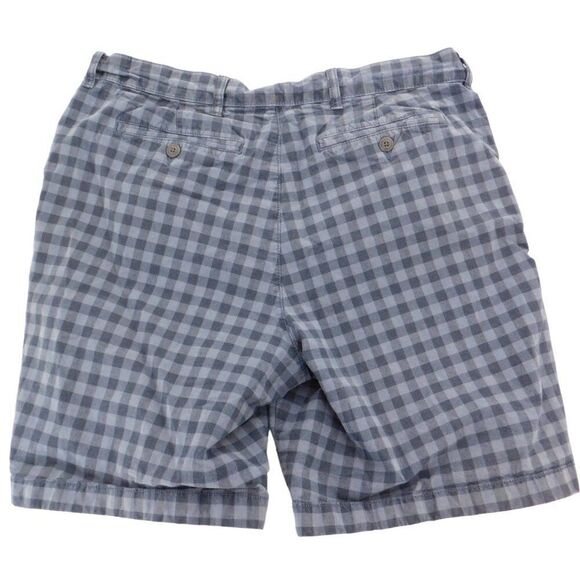 LL Bean Mens Shorts Blue Plaid Gingham Pockets Hiking Stretch Cotton sz 36 - Picture 4 of 6